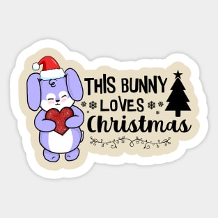 This Bunny Loves Christmas Sticker